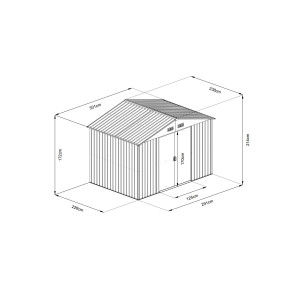 Riwall RMSA 8x10 fém kerti tároló 3 x 2,4 m (antracit) Várható JÚLIUS