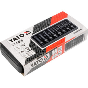 YATO Bit dugókulcs készlet gépi Torx 1/2 col 8 részes T30-T80