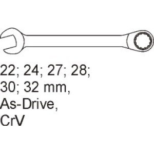 YATO Csillag-villás kulcs készlet 6 részes 22-32 mm (fiókbetét)