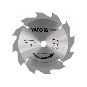 YATO Fűrésztárcsa fához 170 x 16 x 2,2 mm / 12T
