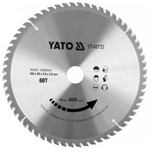 YATO Fűrésztárcsa fához 255 x 30 x 2,0 mm / 60T