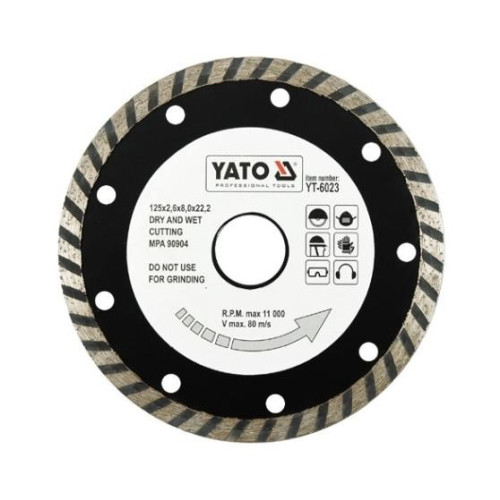 YATO Gyémánt vágótárcsa 125 mm turbo