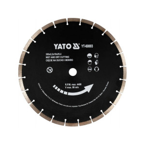 YATO Gyémánt vágótárcsa 350 x 3,4 x 10,0 x 25,4 mm szegmentált